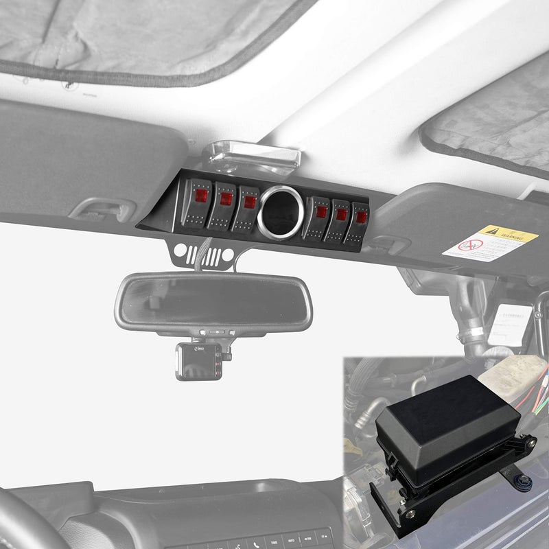 Hooke Road Overhead 6-Switch Pod Panel w/Control & Source System for 2011-2018 Jeep Wrangler JK & Unlimited - Image 2